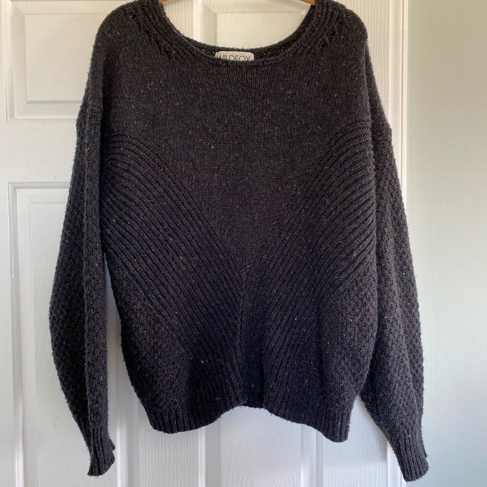 Wildfox grandpa style sweater black knit oversized
